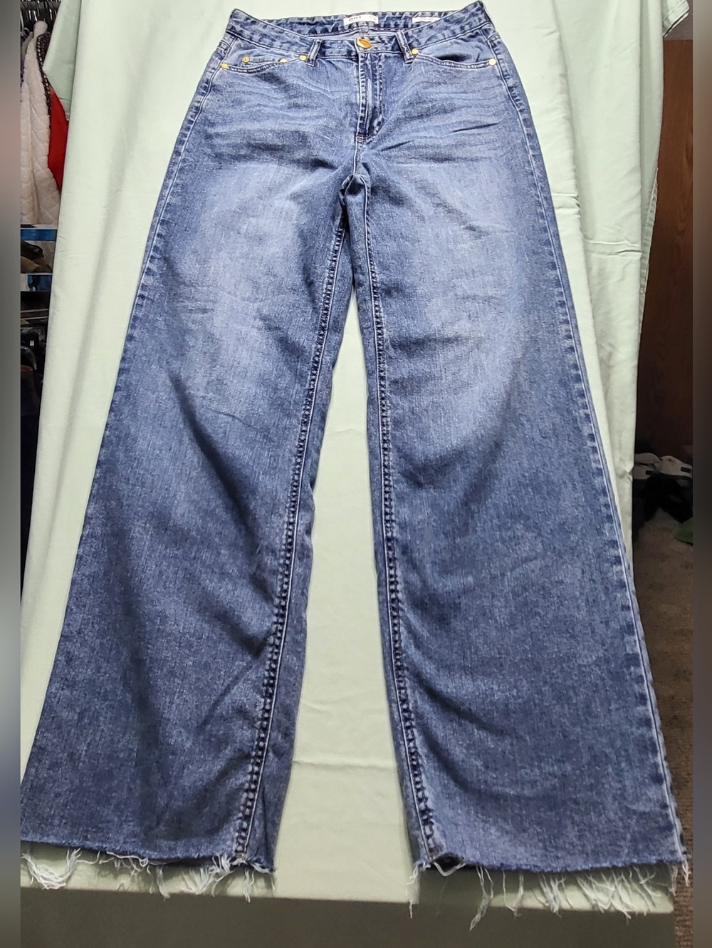 Oat New York Light Blue Wide-Leg Jeans